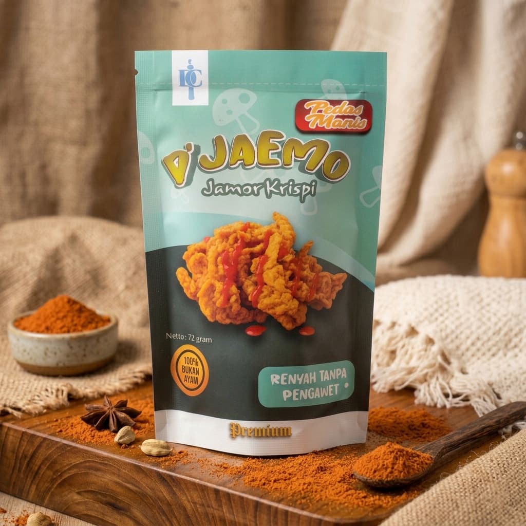 D'Jaemo Jamur Krispi Pedas Manis 72 g